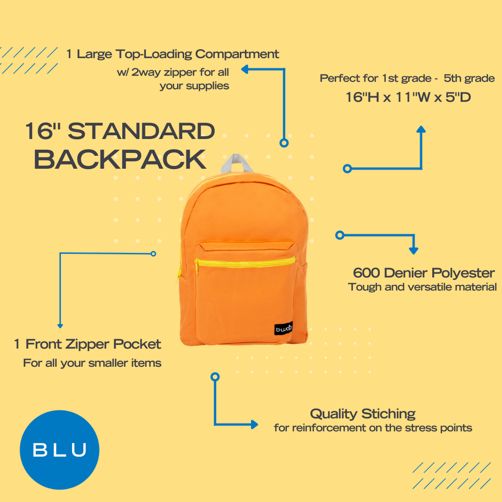 Standard sales rucksack size