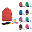Wholesale Student Base Kit (21 Items per Kit) in 15" Economy Asst Solid Color Backpacks