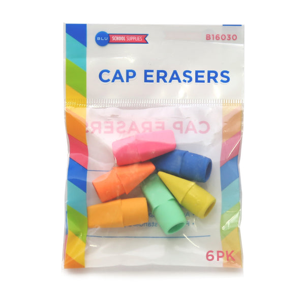 Wholesale Pencil Cap Erasers, 6 pk