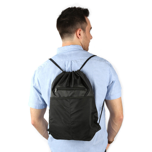 Black - BP1122 18 Inch Drawstring Backpacks