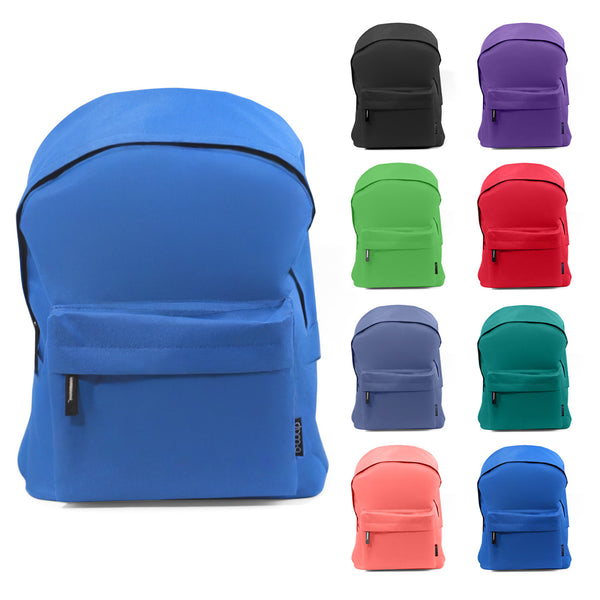 Wholesale 15" Economy Backpacks Assorted Solid Colors