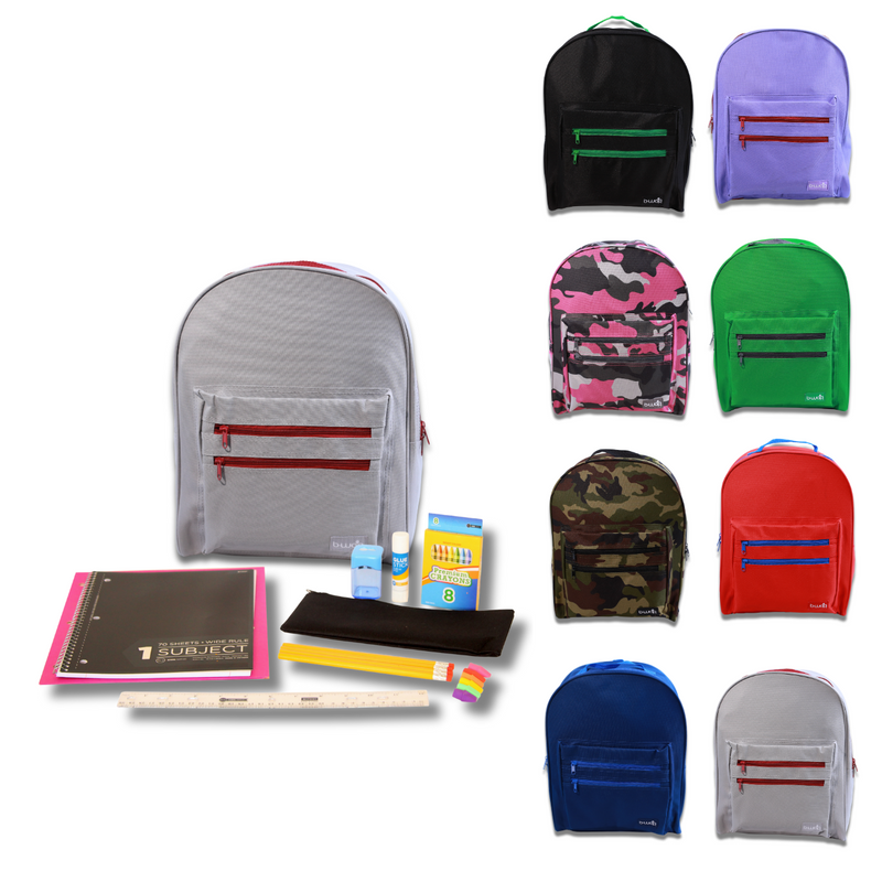 Wholesale Student Essentials Kit (24 Items per Kit) in 16'' Classic Backpack