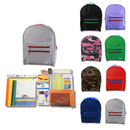 Wholesale 1st-5th Grade Deluxe Kit (62 Items per Kit) in 16" Classic Assorted Backpacks