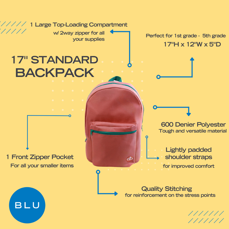 Wholesale 1st-5th Grade Essentials Kit (54 Items per Kit) in 17'' Standard Backpack