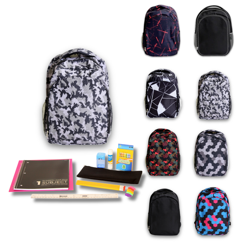 Wholesale Student Essentials Kit (24 Items per Kit) in 17" Intermediate Backpack