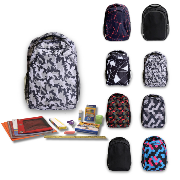 Wholesale 1st-5th Grade Essentials Kit (54 Items per Kit) in 17" Intermediate Backpack