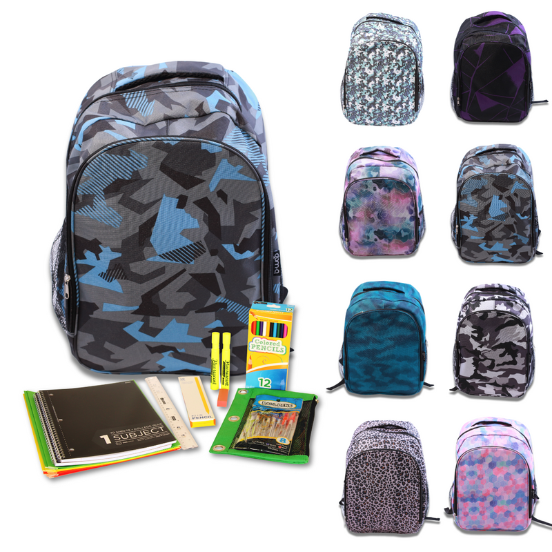 Wholesale 6th-12th Grade Essentials Kit (24 Items per Kit) in 17" Intermediate Backpack