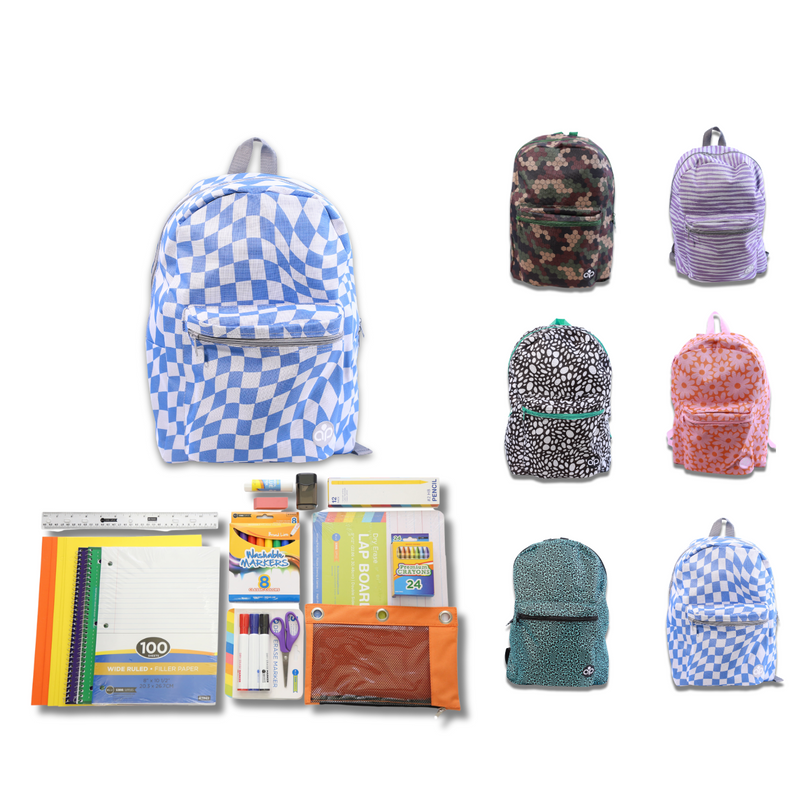 Wholesale 1st-5th Grade Deluxe Kit (62 Items per Kit) 17'' Standard Backpack