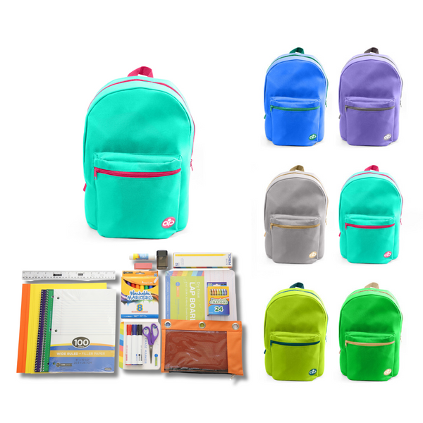 Wholesale 1st-5th Grade Deluxe Kit (62 Items per Kit) 17'' Standard Backpack