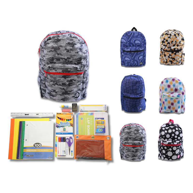 Wholesale 1st-5th Grade Deluxe Kit (62 Items per Kit) 17'' Standard Backpack