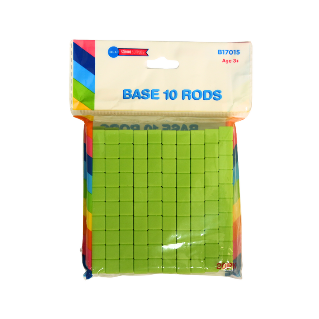 Multi Base Materials Rods Base Ten Rods, 20pk ($2.58 per Pack | 48 Packs per Case) – BLU School ...