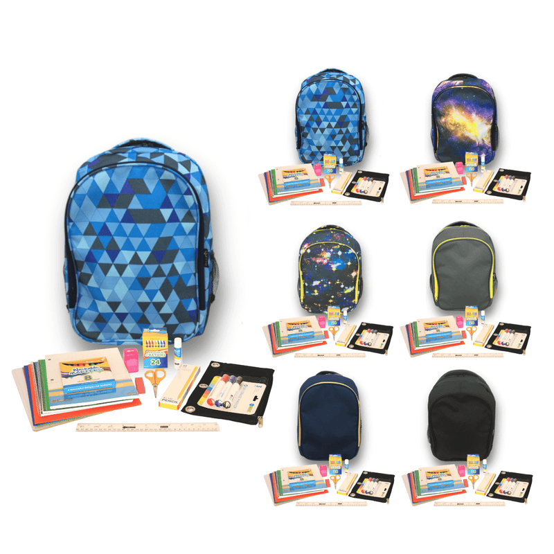 Wholesale 1st-5th Grade Deluxe Kit (62 Items per Kit) in 17" Intermediate Backpack