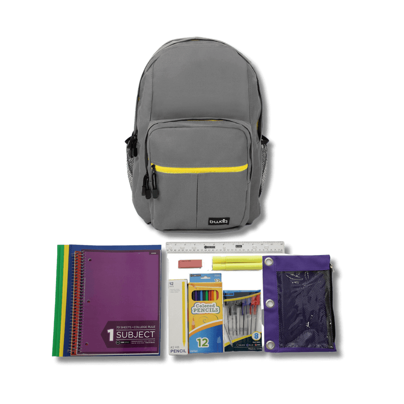 Cloudy Sunshine Backpack with Elementary School Supplies Kit