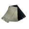 Fleece scarves with fringes on the end, one black and one gray, folded
