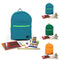Backpacks 3 pack Turquoise, Forest Green, and Tangerine with Elementary School Supplies Kit