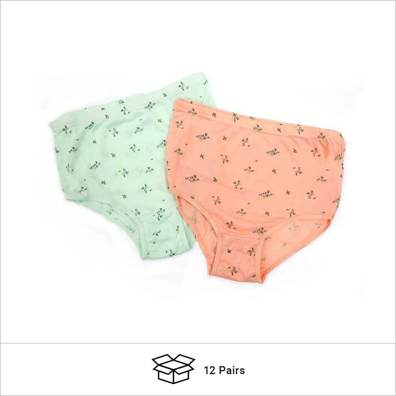 Ladies' Briefs Pair, Flower Print 12 pack