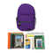 Purple Backpack with Elementary School Supplies Kit