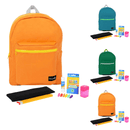 Student Base Kit in 16" Solid Orange, Forest Green, Cyan Backpacks