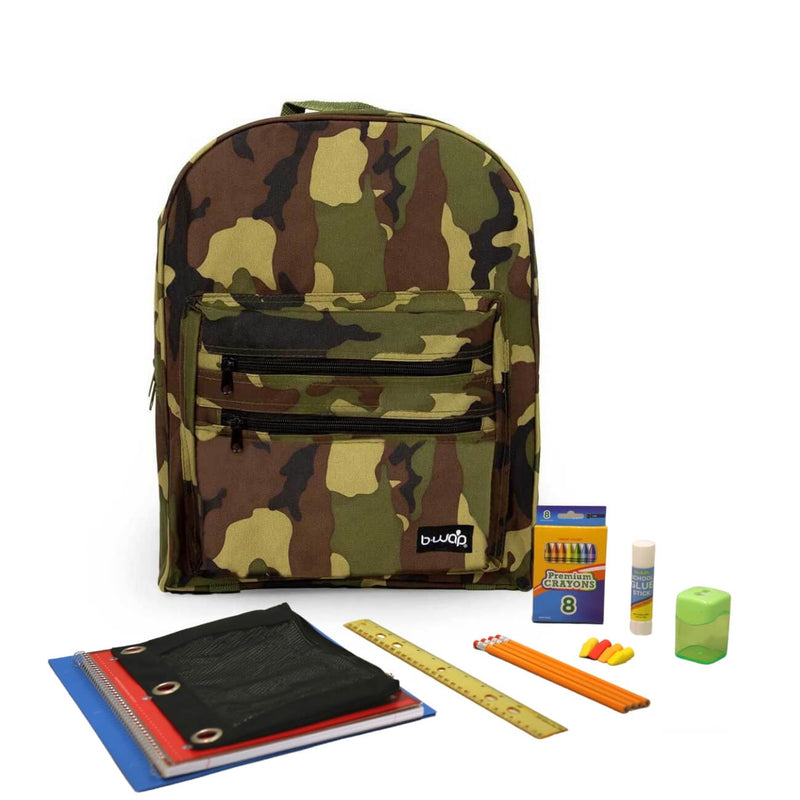 Student Essentials Kit in 16'' Classic Camo Backpacks