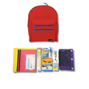 Superhero Red Backpack with Elementary School Supplies Kit