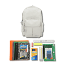 White Backpack with Elementary School Supplies Kit