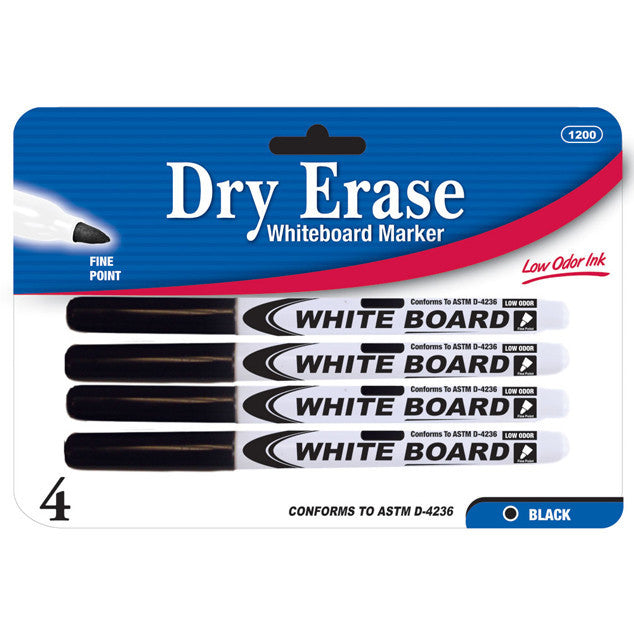  Wholesale School Supplies Fine Tip Black Dry Erase Markers Sold in Bulk