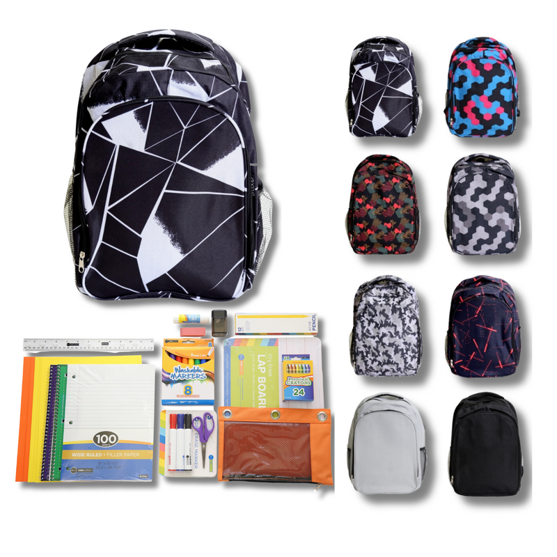 Wholesale 1st-5th Grade Deluxe Kit (62 Items per Kit) in 17" Intermediate Backpack