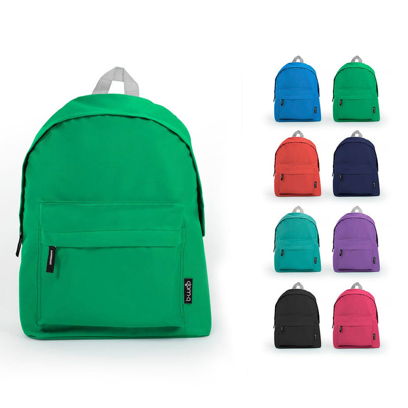 Wholesale Assorted Color 15 inch Economy Backpacks Sold in Bulk