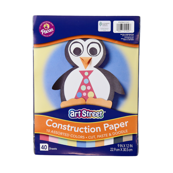 Bulk Construction Paper Packs 40 Sheet Count Sold at Wholesale Ideal for Arts and Crafts