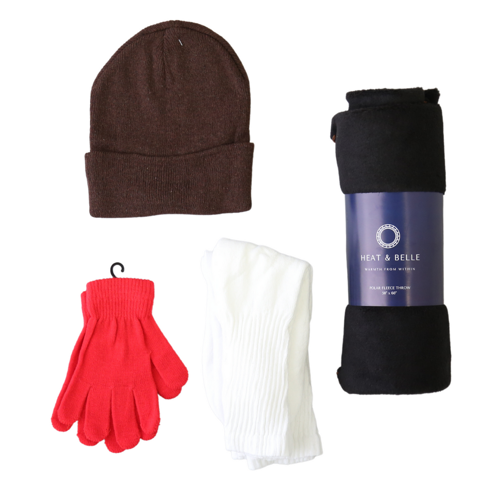 Bulk Homeless Care  Hygiene Kits - Winter Gloves, Hats, Scarves