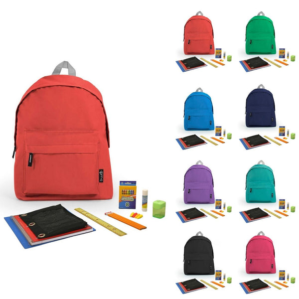 17 Kids Basic Wholesale Backpack in 8 Colors - Bulk Case of 24